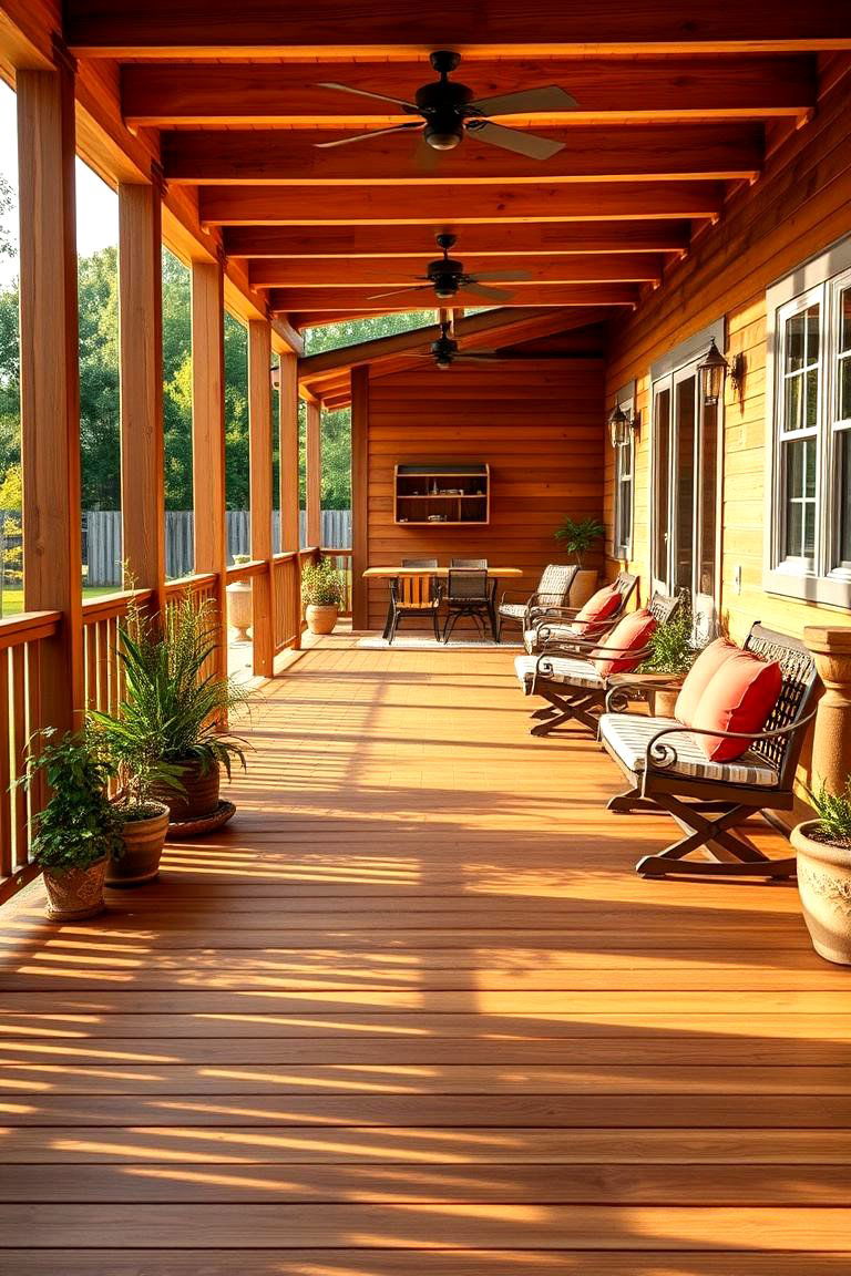 Wooden Decking for a Natural Look - 25 Farmhouse Patio Ideas