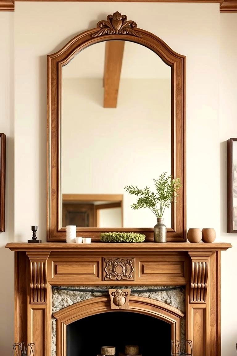 Wooden Framed Mirrors - 25 Farmhouse Wall Decor Ideas