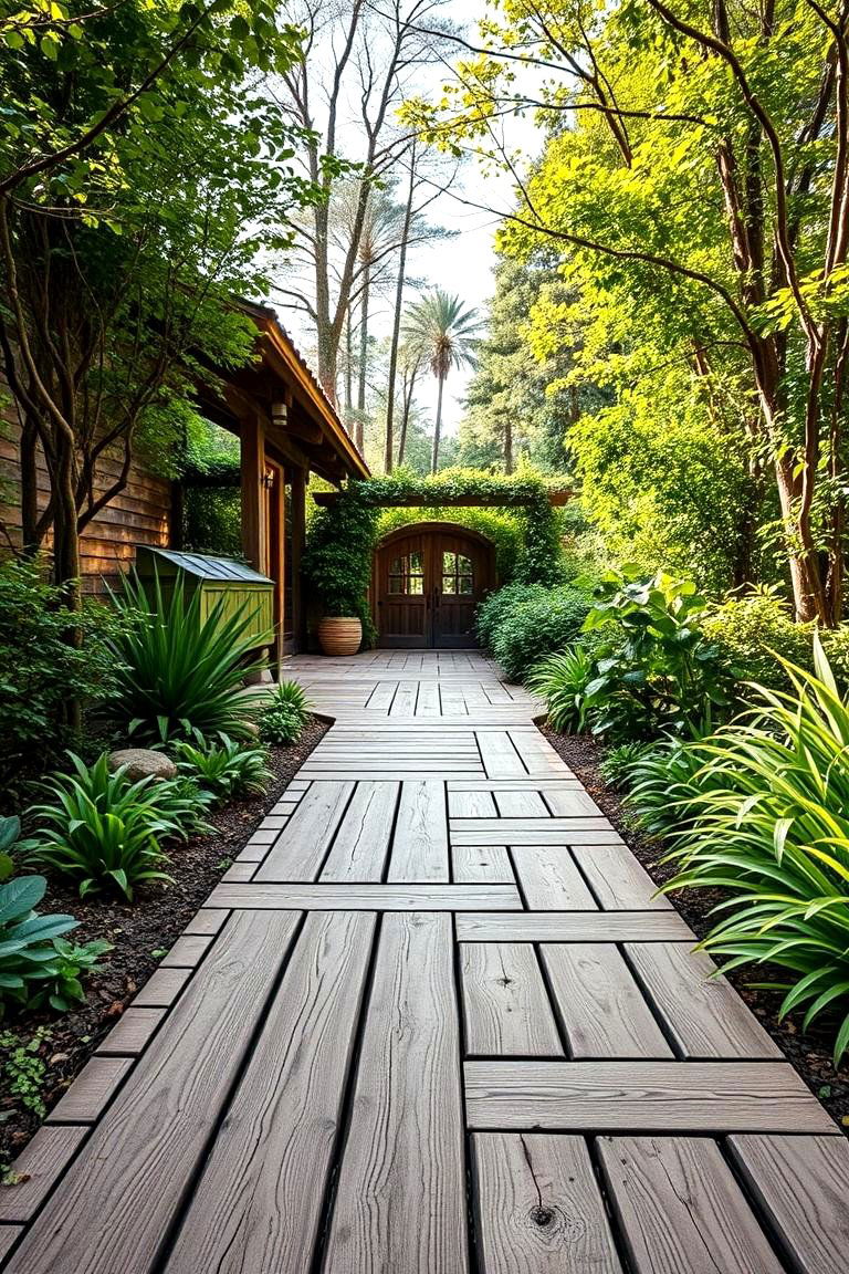 Wooden Walkways for a Cozy Natural Feel - 25 Front Walkway Ideas