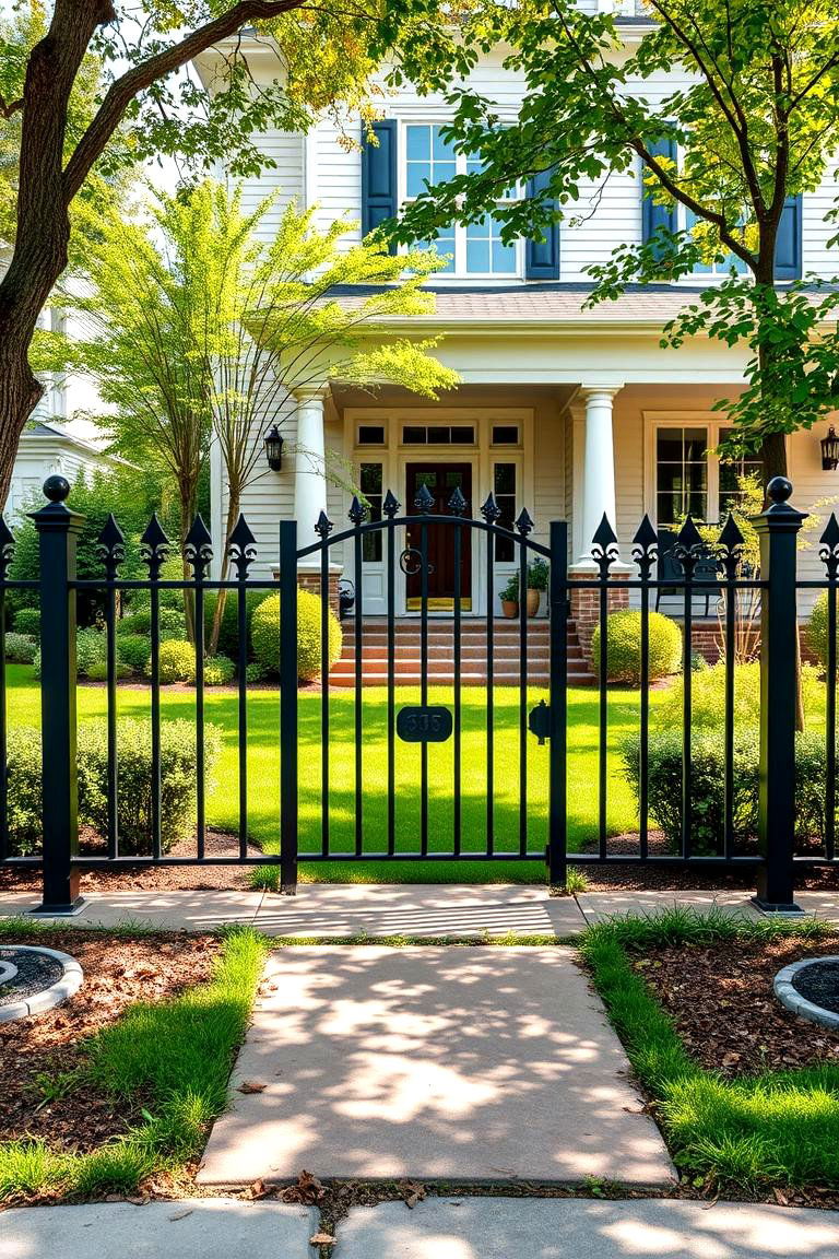 Wrought Iron Fence - 25 Front Yard Fence Ideas