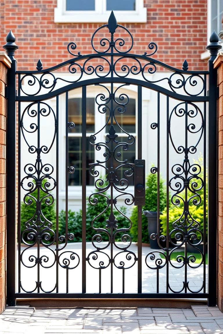 Wrought Iron Gate for Elegance and Durability - 25 Deck Gate Ideas