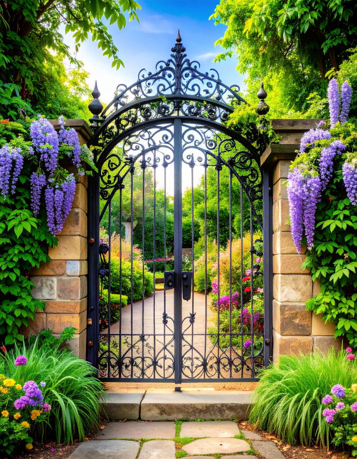 Wrought Iron Gates for a Statement Entry Victorian Front Garden Ideas