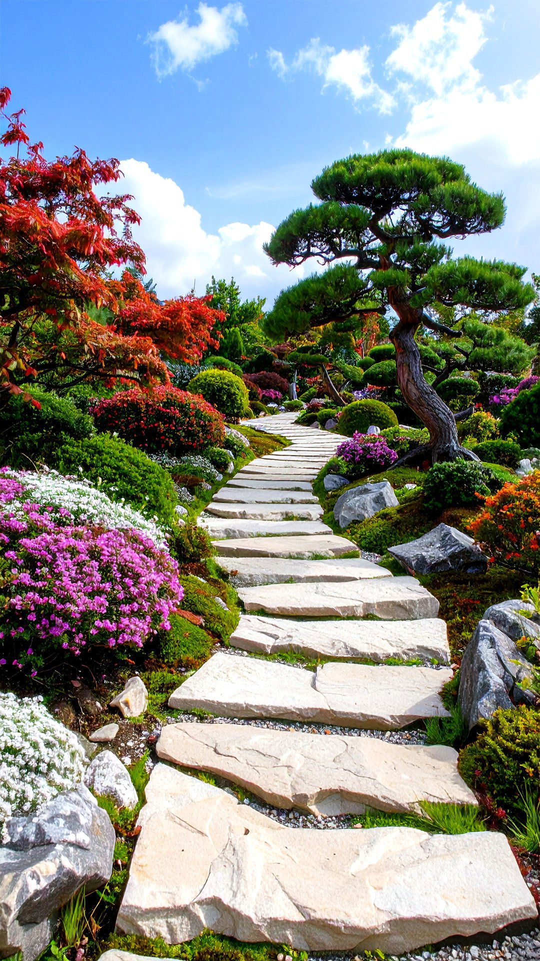A Meandering Stone Path Guides Viewers Through Vignettes - 25 bonsai garden ideas