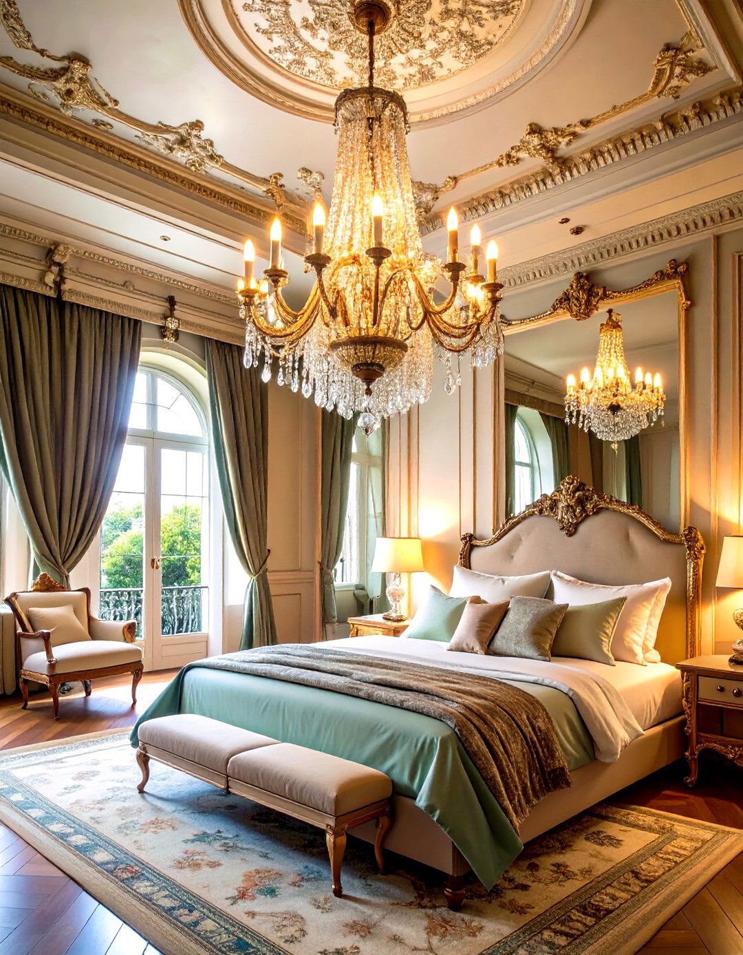 A Sparkling Chandelier - 25 parisian themed bedroom ideas