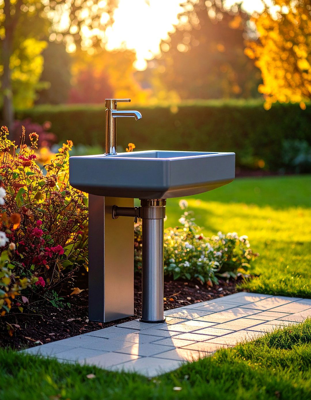ADA Friendly Outdoor Sink With Knee Clearance - 25 outdoor sink ideas