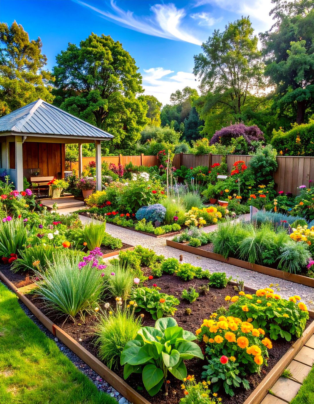 AI Enhanced Edible Garden Landscape Design - 25 ai landscape design ideas