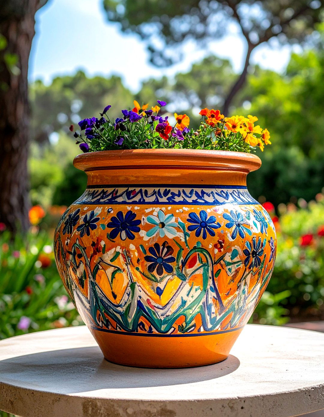 Abstract Expressionist Painted Pot - 25 painted pot ideas