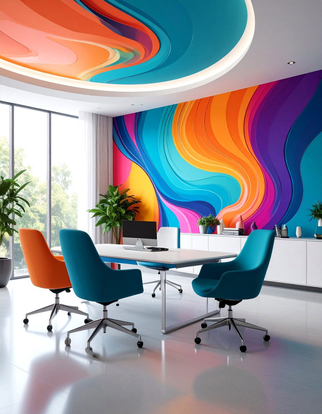 Abstract Statement Office Wallpaper for Future Proof Flair - 25 office wallpaper ideas