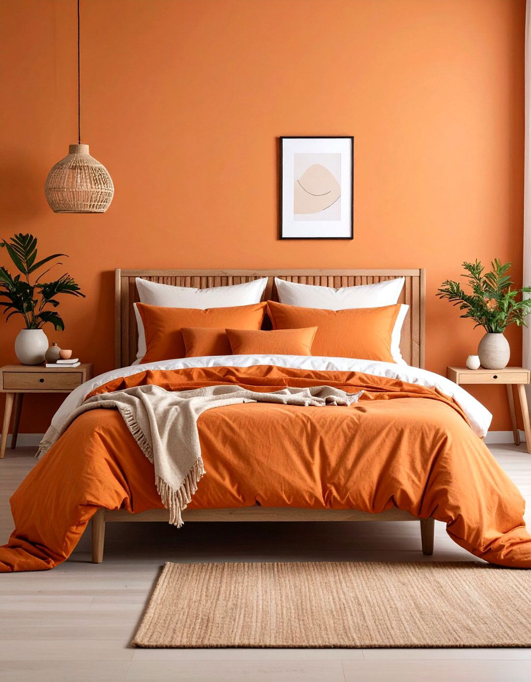 Accent Bedding for Commitment Shy Decorators - 25 orange bedroom ideas