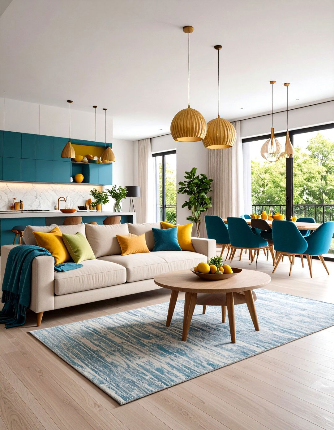 Accent Color Pops Energize Apartment Accessories - 25 apartment decorating ideas