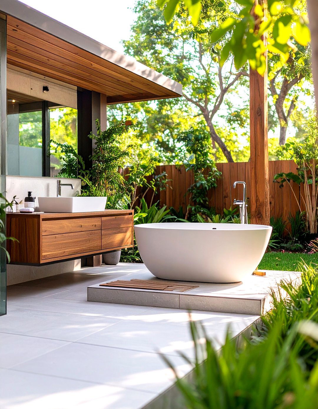 Accessible Roll In Wash Zone - 25 outdoor bathroom ideas