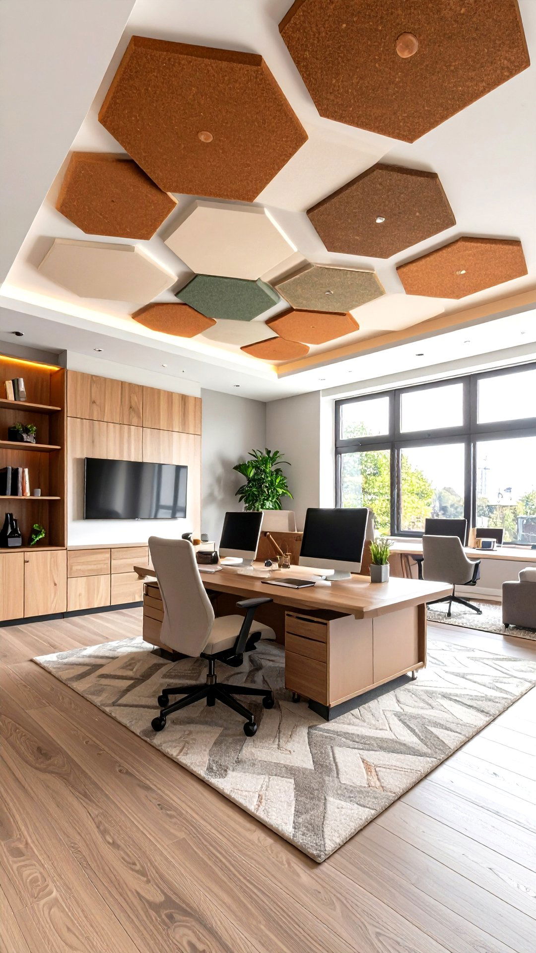 Acoustic Felt Panel Accent Ceiling That Quiets Echo - 25 accent ceiling ideas