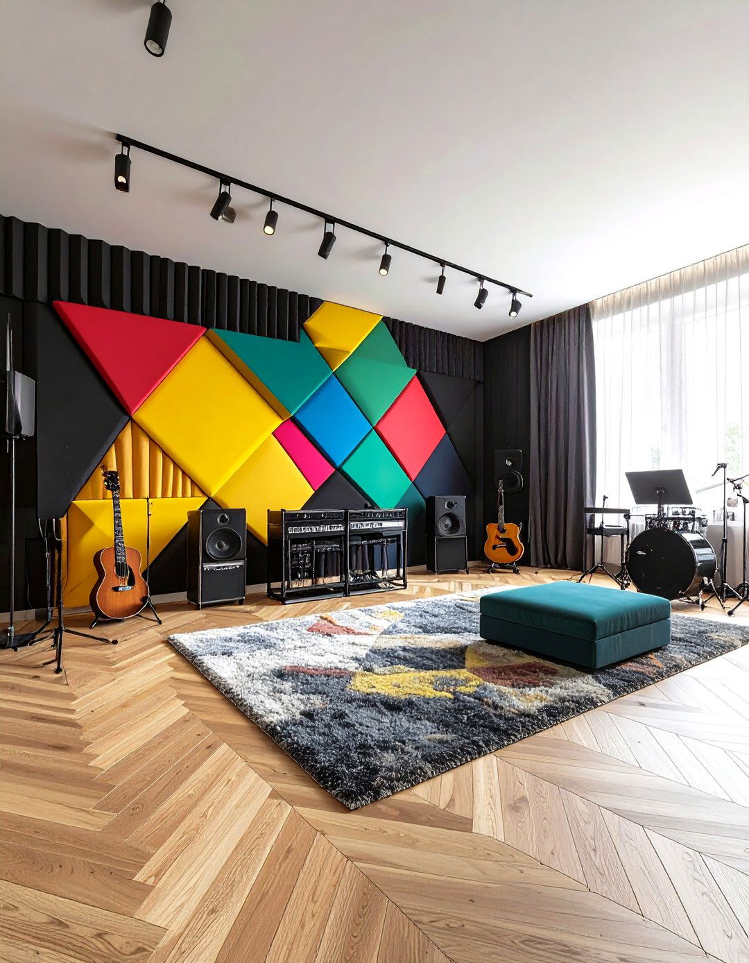 Acoustic Panel Accent Walls for Balanced Music Room Sound - 25 music room ideas