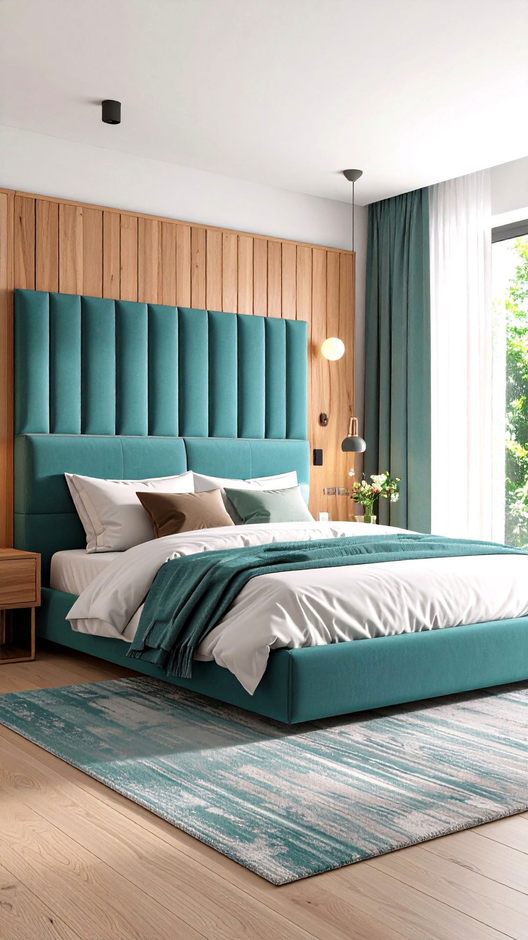 Acoustic Panel Headboard - 25 minimalist bedroom ideas