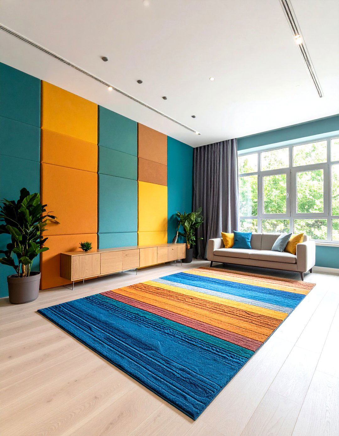 Acoustic Panels Soften Sound in Office Guest Room - 25 office guest room ideas