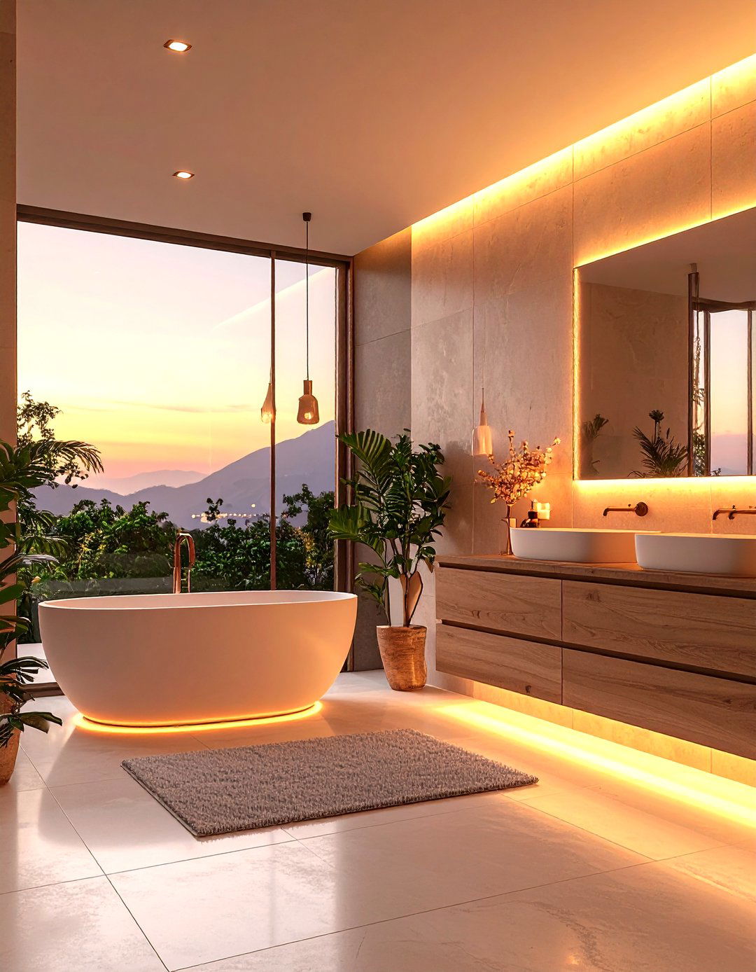 Adaptive Smart Lighting Shifts - 25 orange bathroom ideas