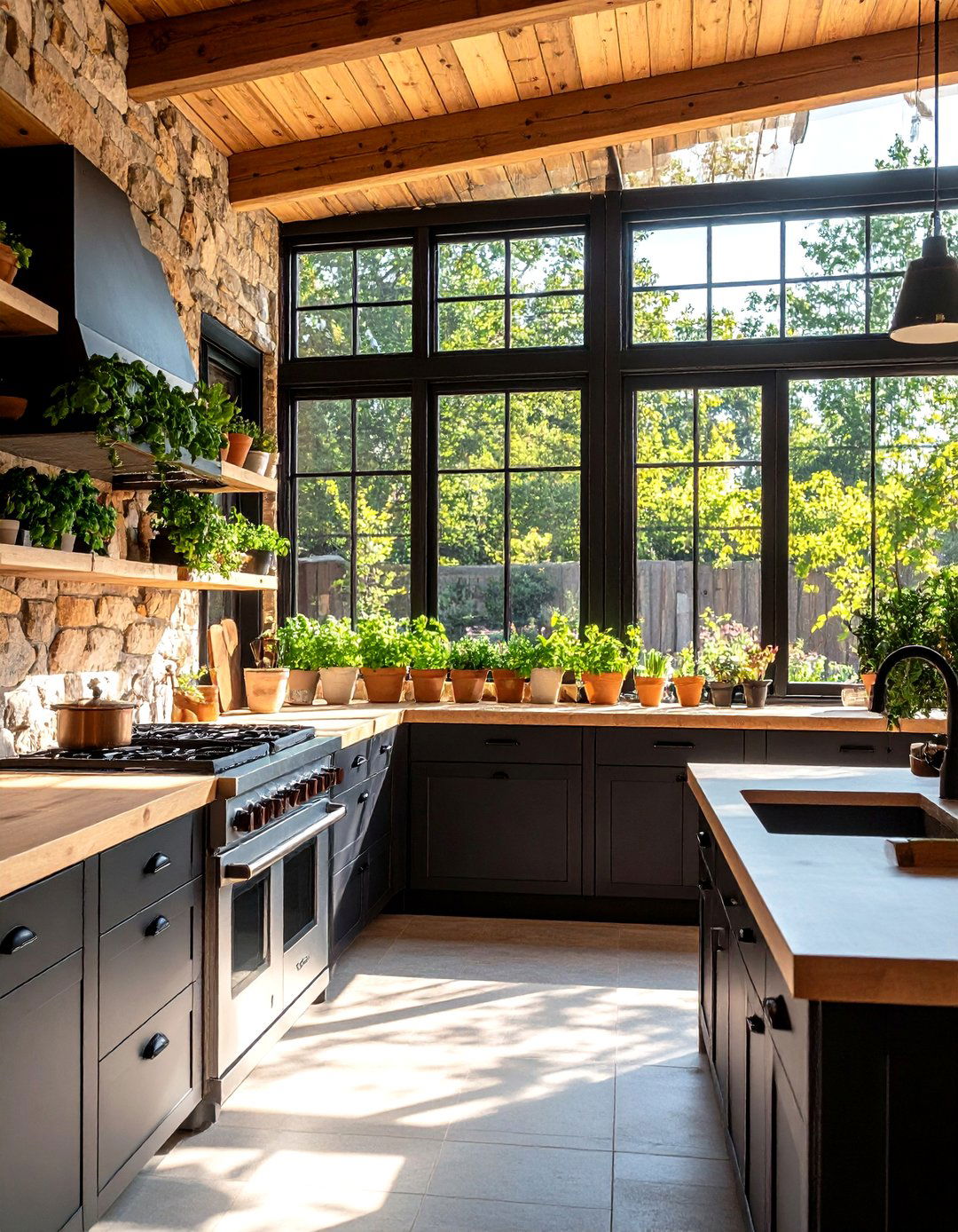 Add Expansive Sliding Windows for Indoor Outdoor Flow - 25 farmhouse kitchen ideas