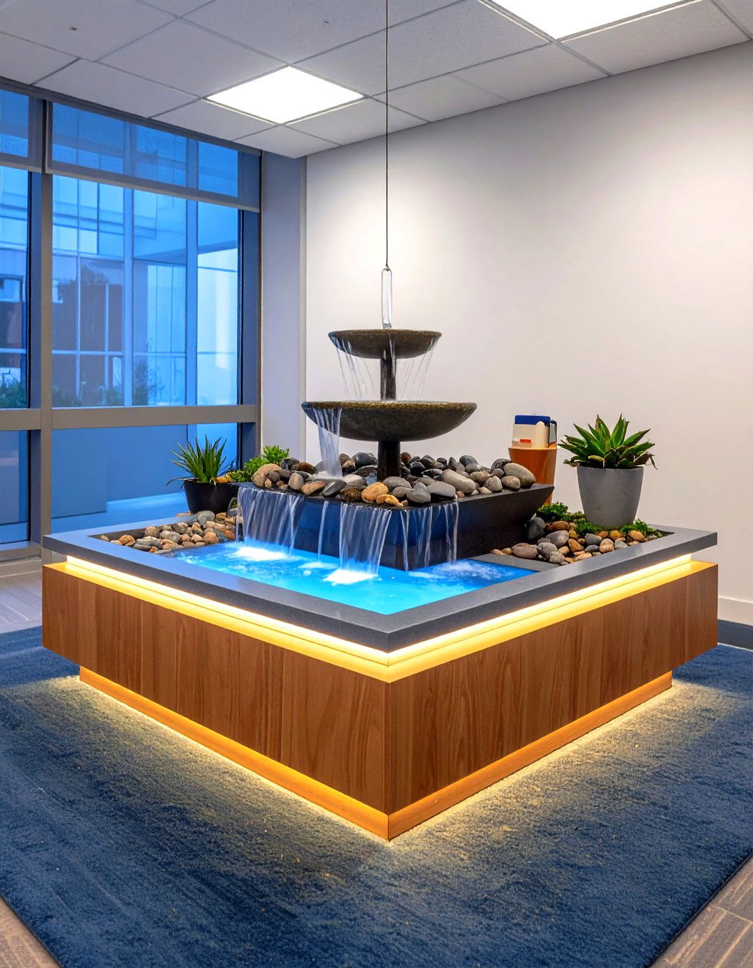 Add a Compact Zen Fountain to Your Cubicle Corner - 25 cubicle decor ideas