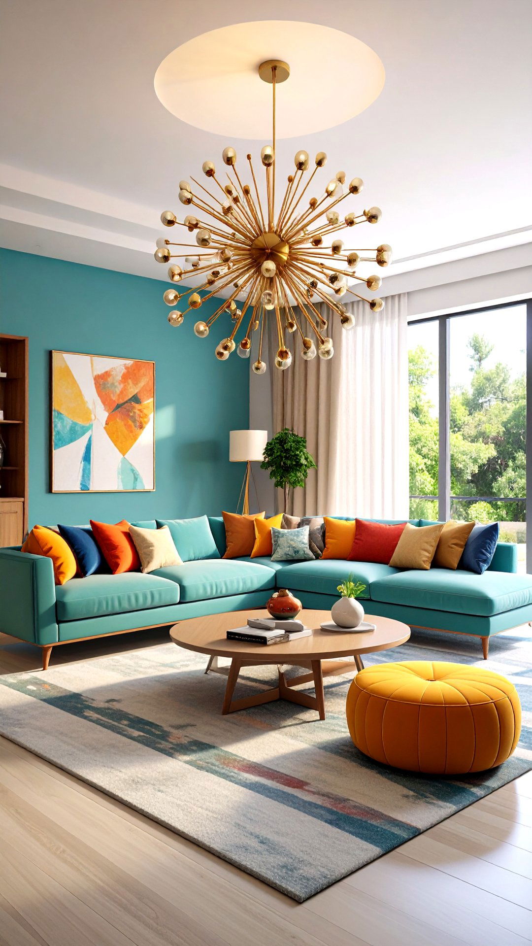 Add a Sputnik Chandelier for Show Stopping Glow - 25 1950s living room ideas