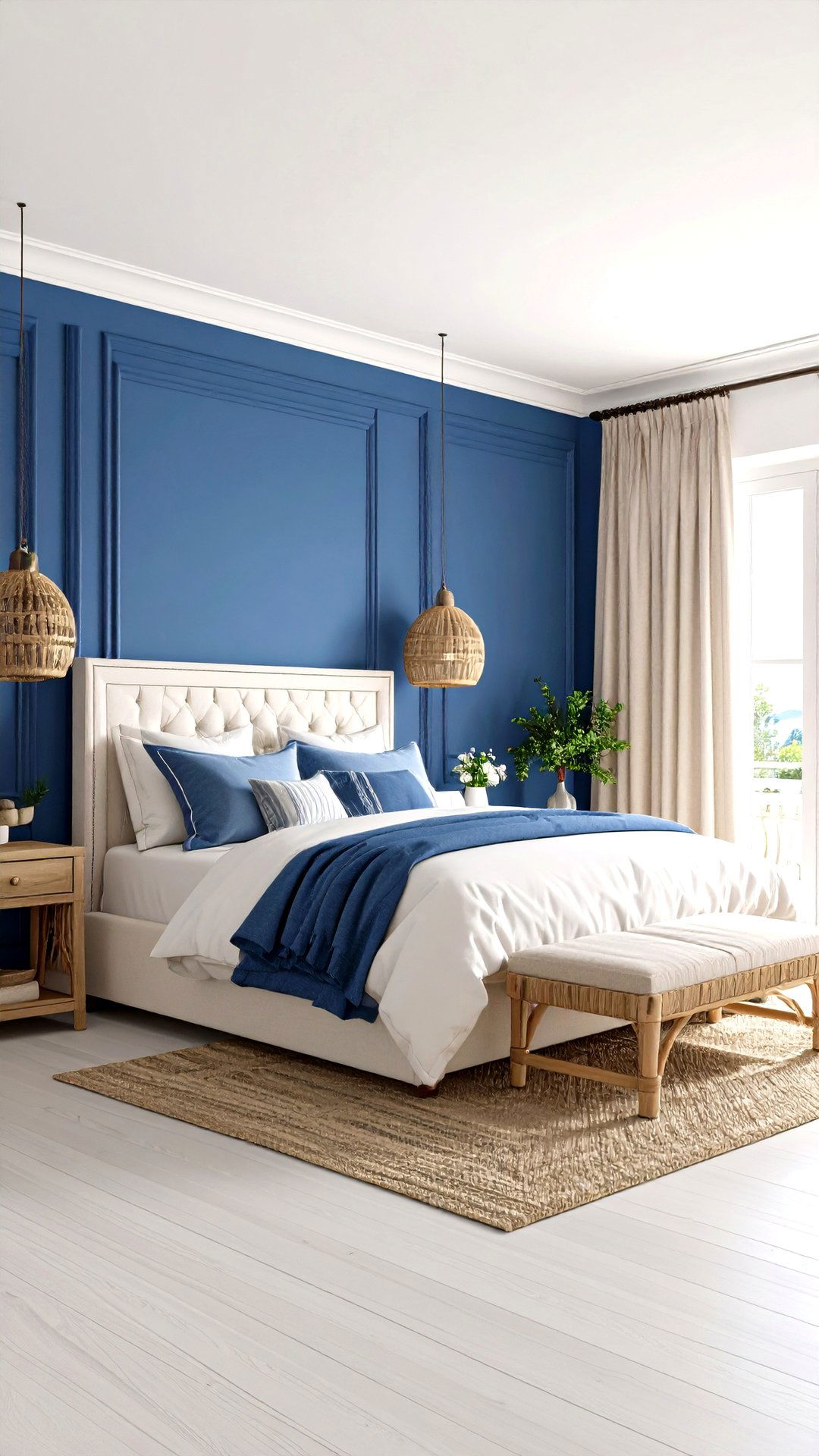 Aegean Blue Accent Greek Bedroom - 25 greek bedroom design ideas