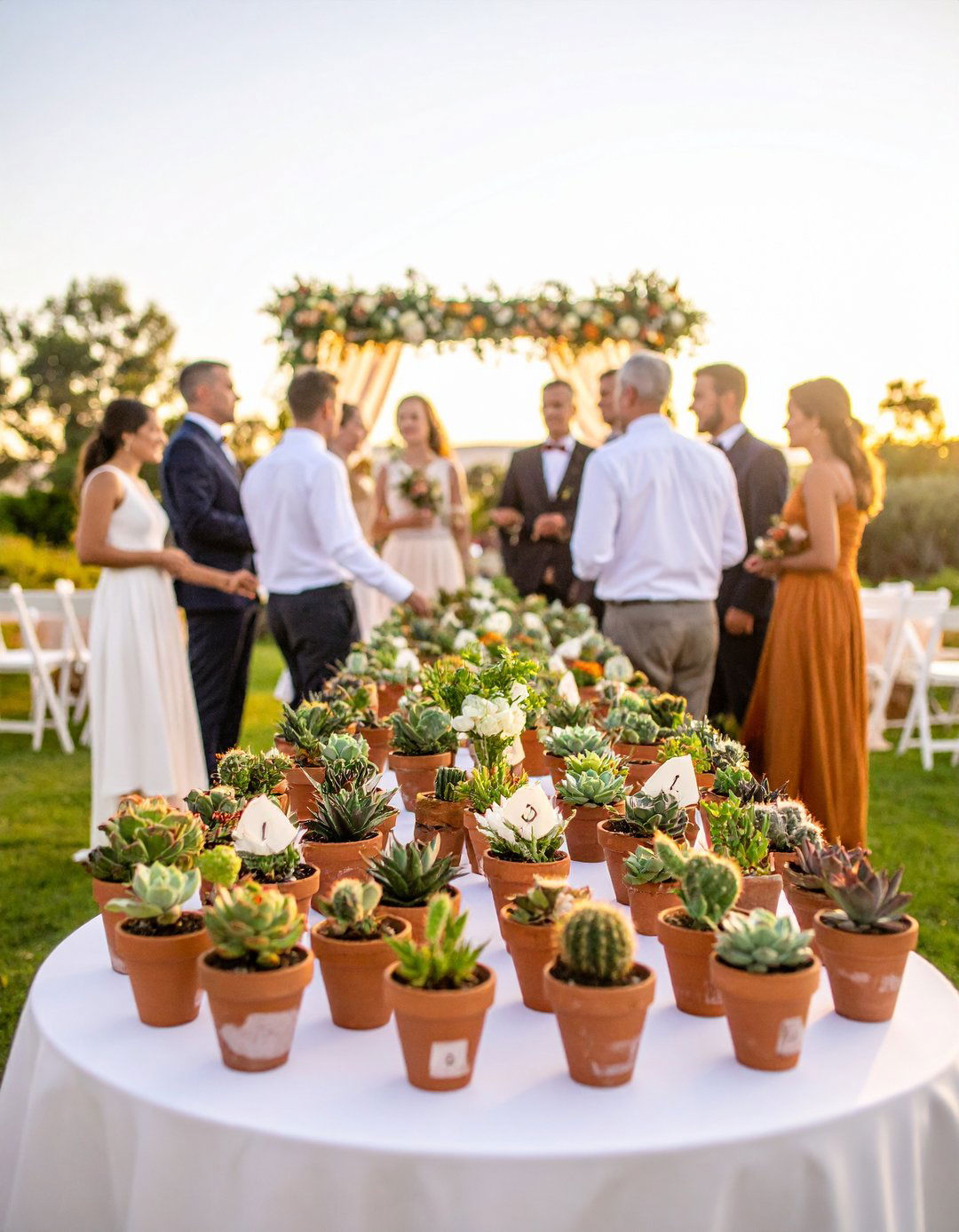 Agave or Succulent Favors and Seating Chart - 25 mexican wedding ideas