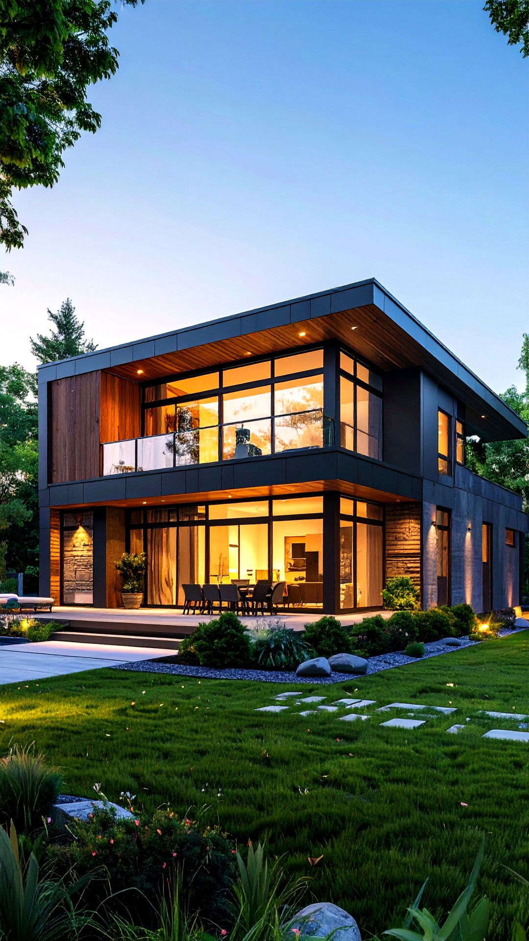 All Black Silhouette - 25 minimalist house exterior ideas