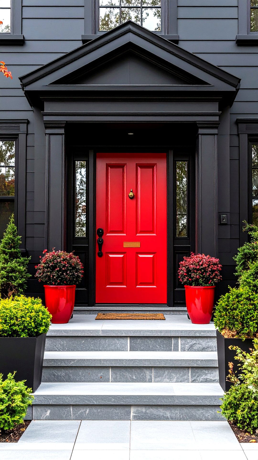 All Black Walls Bold Door Pop - 25 black house exteriors & paint colors