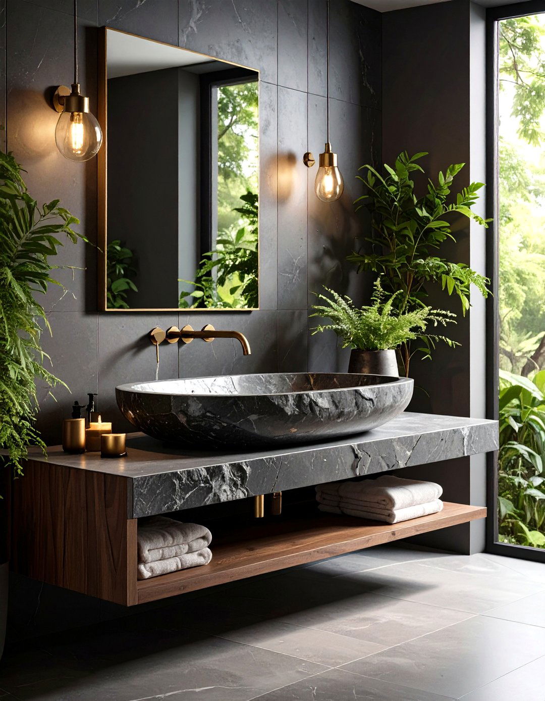 Anchor Bathrooms with Stone Vessel Sinks - 25 organic modern interior design ideas