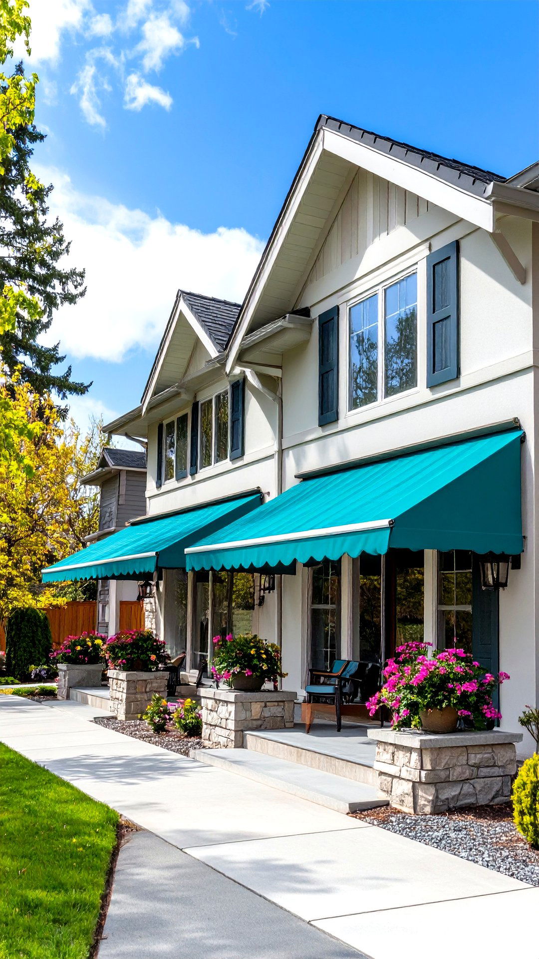 Angled Aluminum Awnings Cool a s House Exterior - 25 1980s house exterior ideas