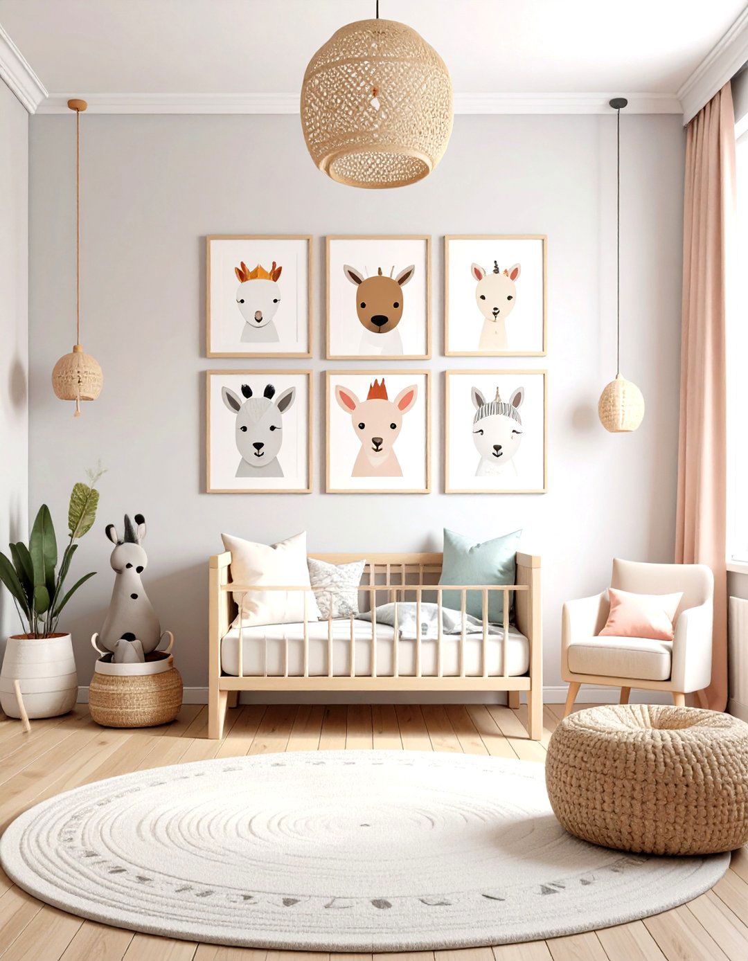 Animal Print Gallery Wall to Spark Curiosity - 25 nursery wall decor ideas