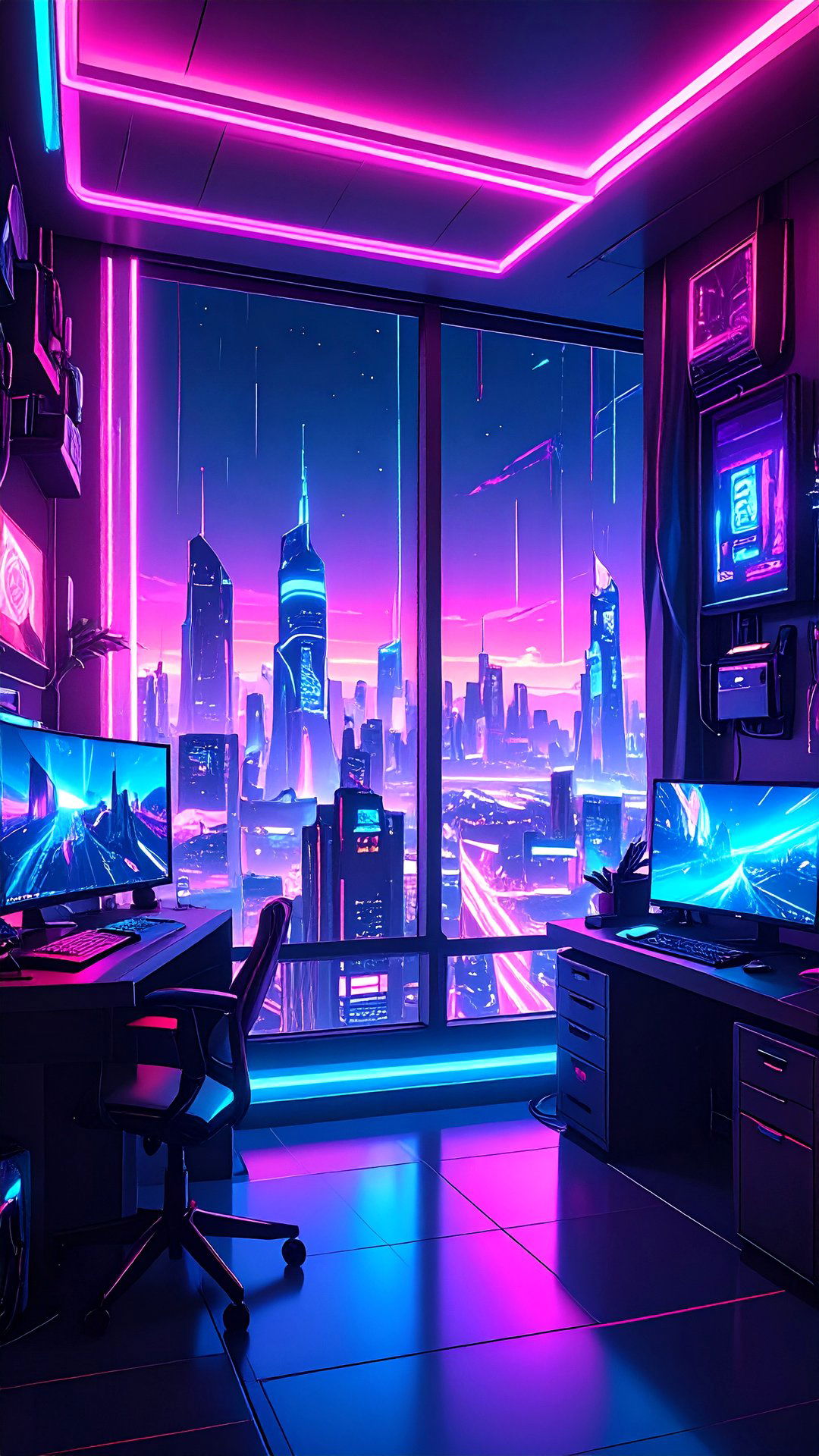 Anime Room Cyberpunk Neon Stripscape - 25 anime room ideas