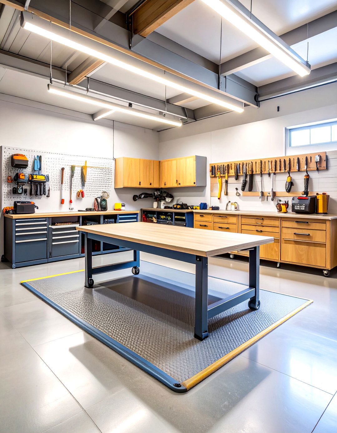 Anti Fatigue Mat Integrated Garage Workbench Platform - 25 garage workbench ideas