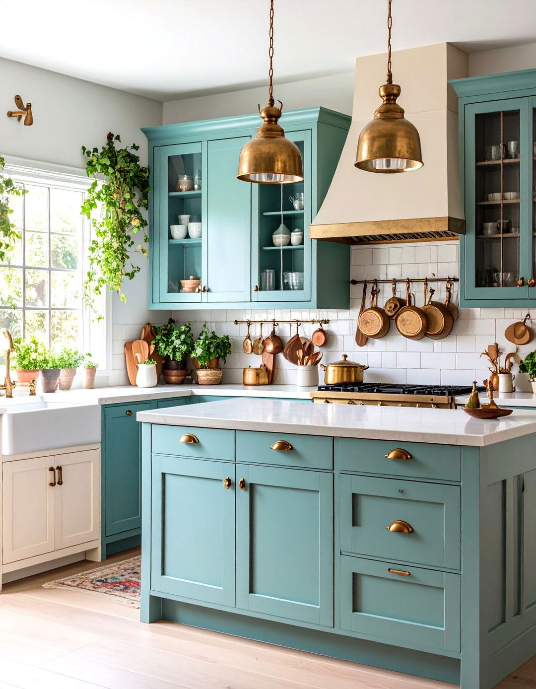 Antique Brass Hardware Adds History to a Boho Kitchen - 25 boho kitchen ideas