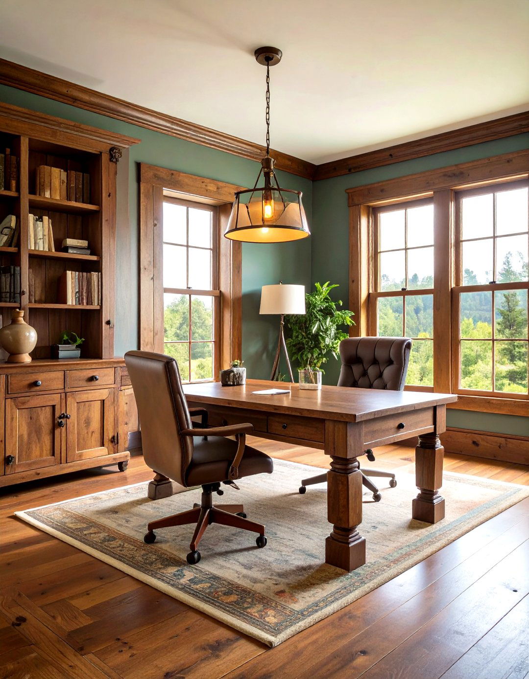 Antique Table Adds Character in the Office Guest Room - 25 office guest room ideas