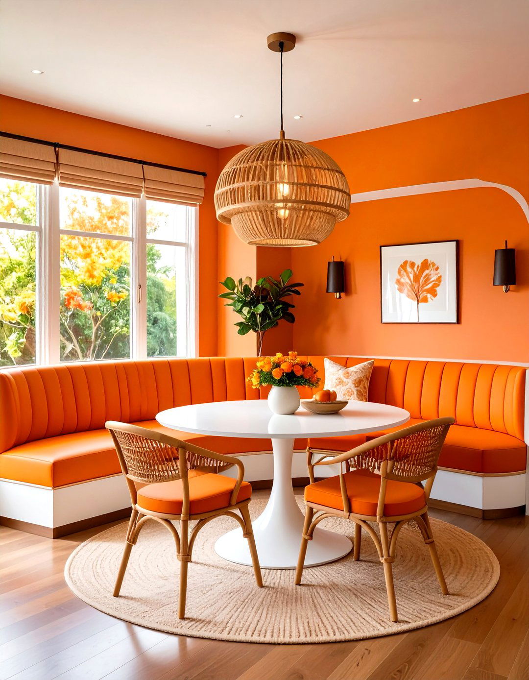 Appetite Boosting Orange Dining Nook - 25 orange room ideas