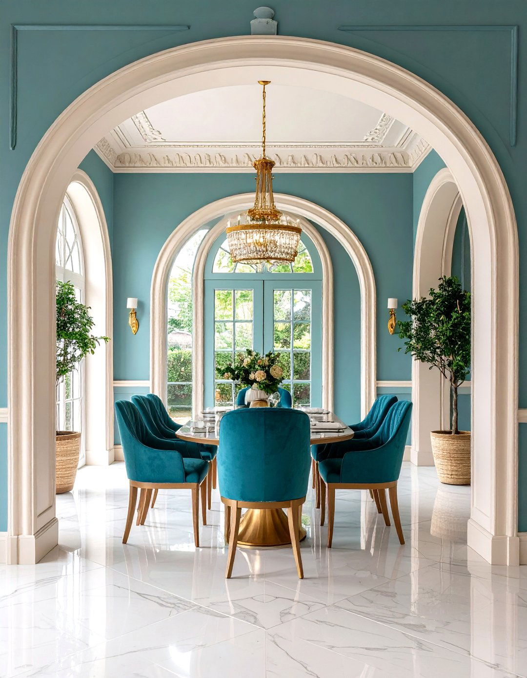 Arch Doorways Leading into a Parisian Dining Room - 25 parisian dining room ideas