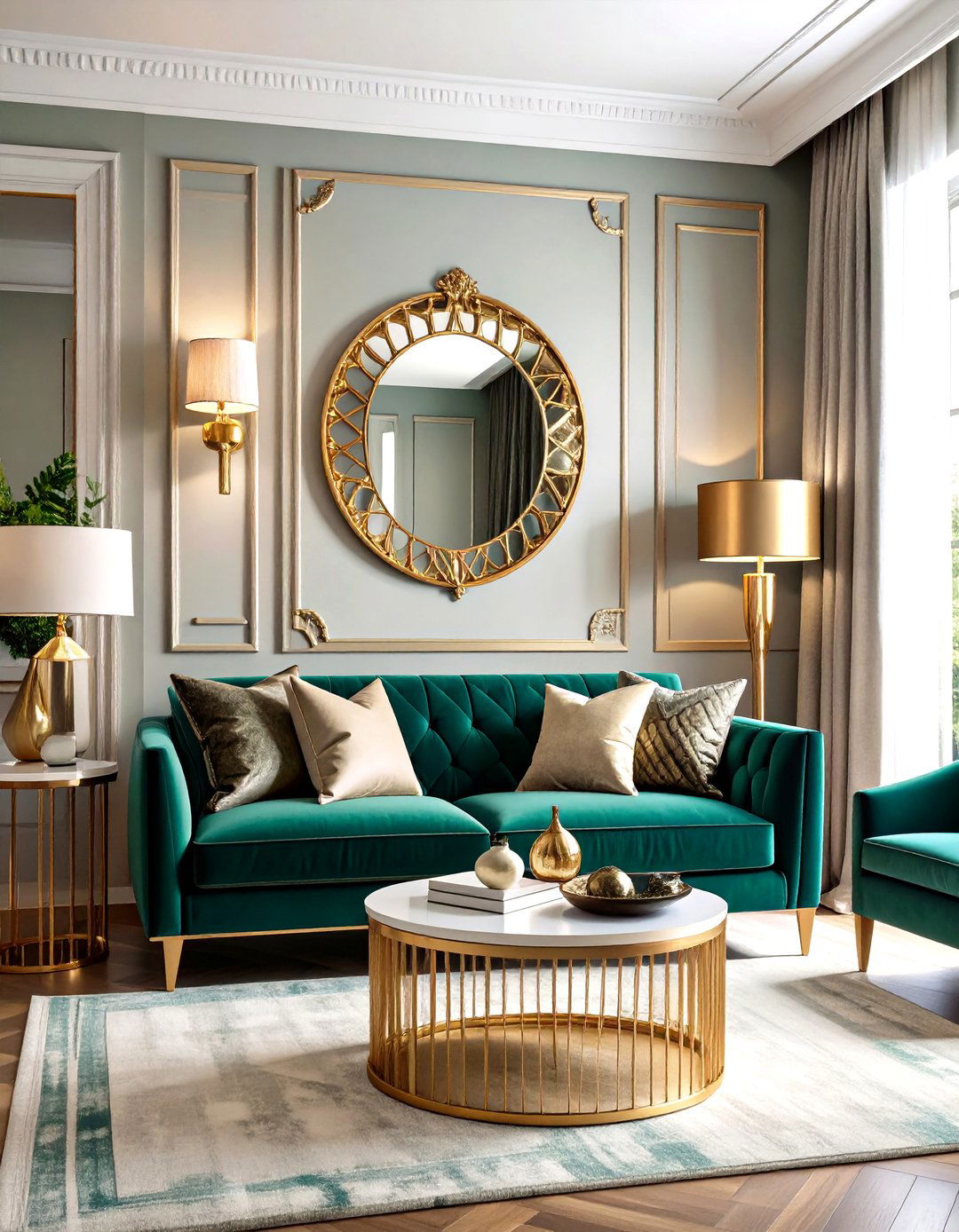 Art Deco Accents Add Glam to a Small Living Room - 25 apartment small living room ideas