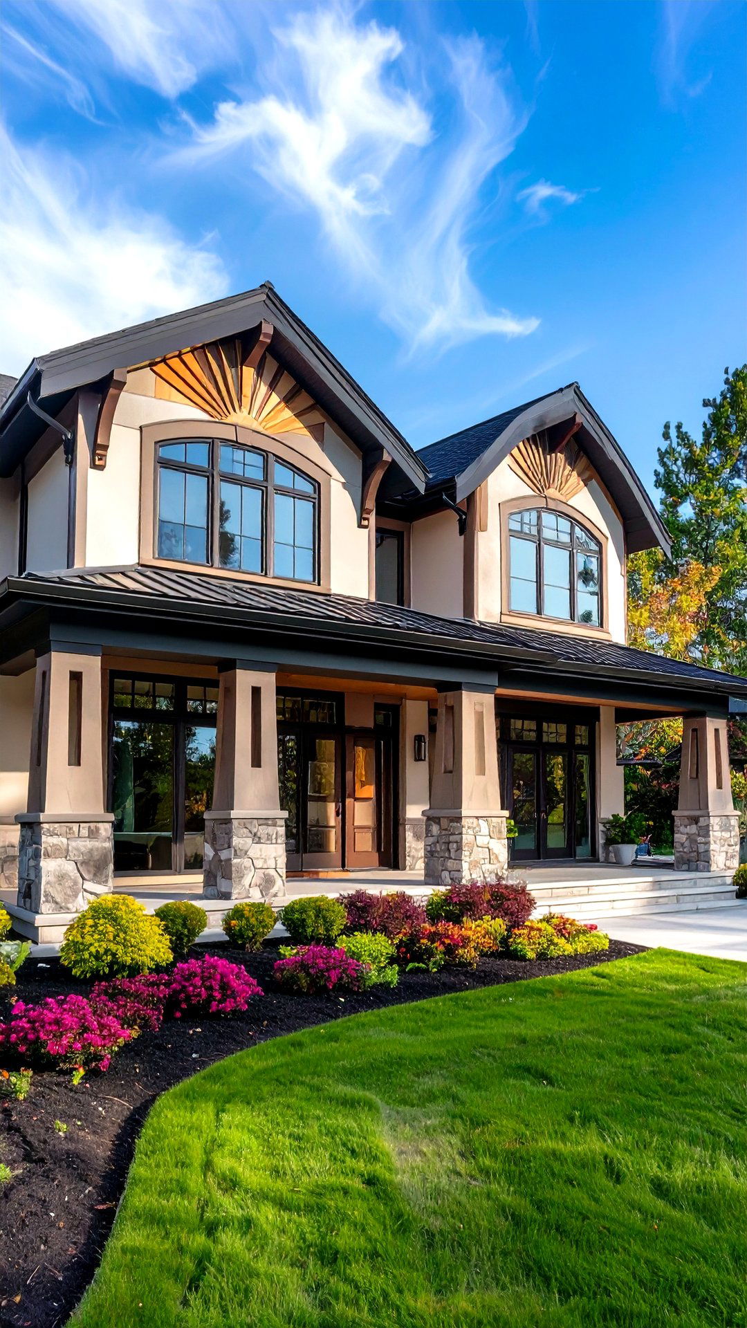 Art Deco Trim Adds Geometric Drama to the House Exterior - 25 aesthetic house exterior ideas