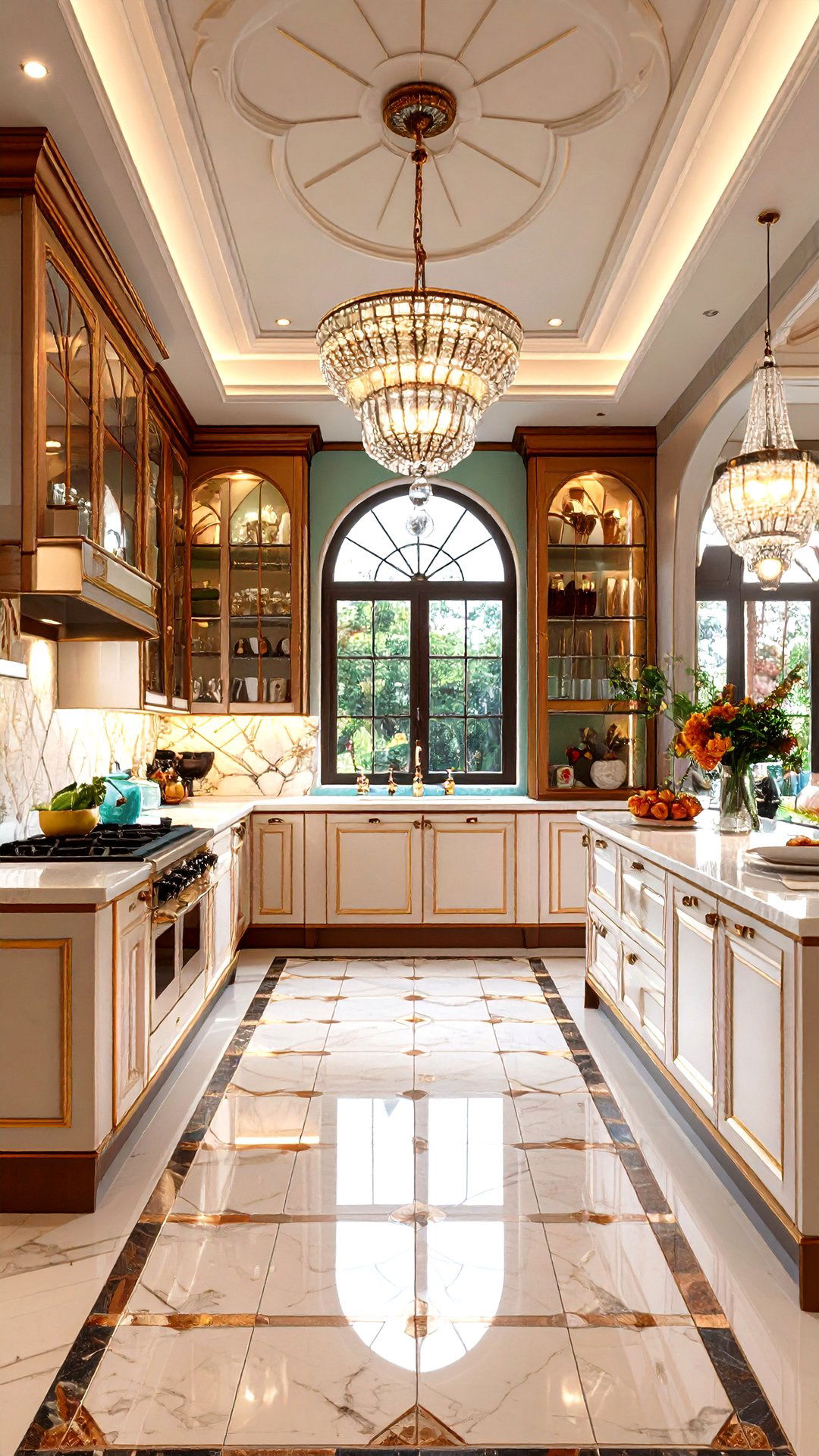 Art Deco Wallpaper Inside Display Cabinets - 25 art deco kitchen ideas