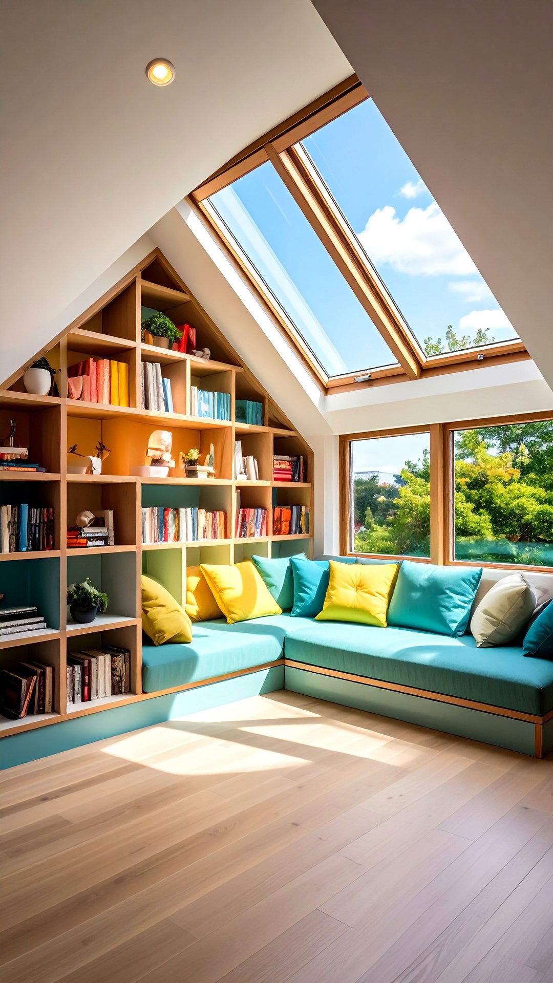 Attic Dormer Window with Built In Bookcases - 25 bookcases around window design ideas