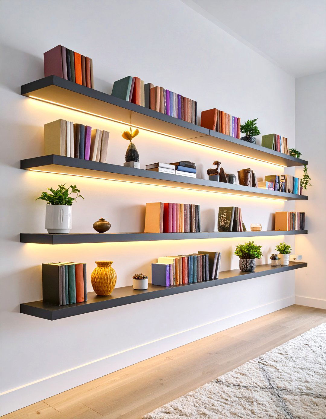 Back Lit Floating Shelves Intensify Bookshelf Lighting - 25 bookshelf lighting ideas