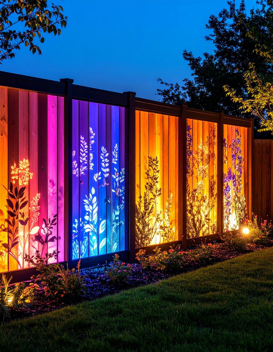 Backlit Decorative Screen Fence Lighting for Dramatic Silhouettes - 25 fence lighting ideas