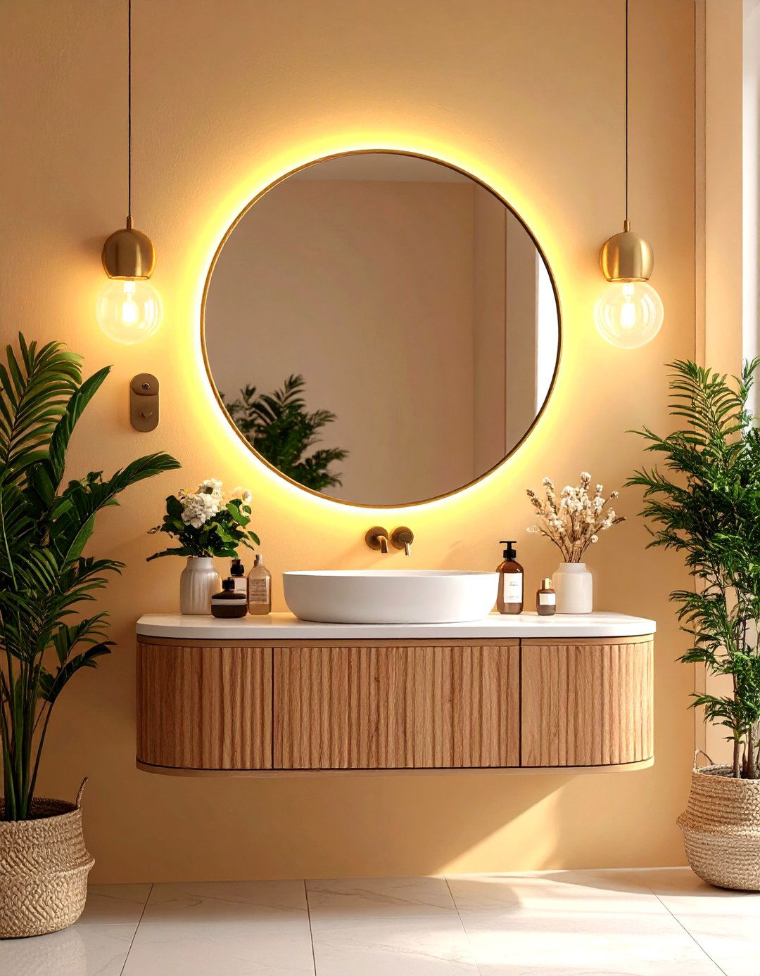 Backlit Vanity Mirror to Flatter Skin Tones - 25 ensuite bathroom ideas