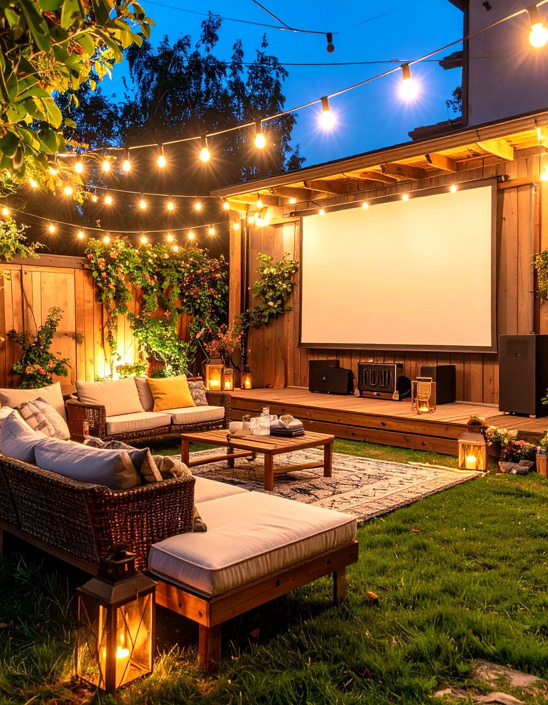 Backyard Cinema Outdoor Living Space - 25 outdoor living space ideas
