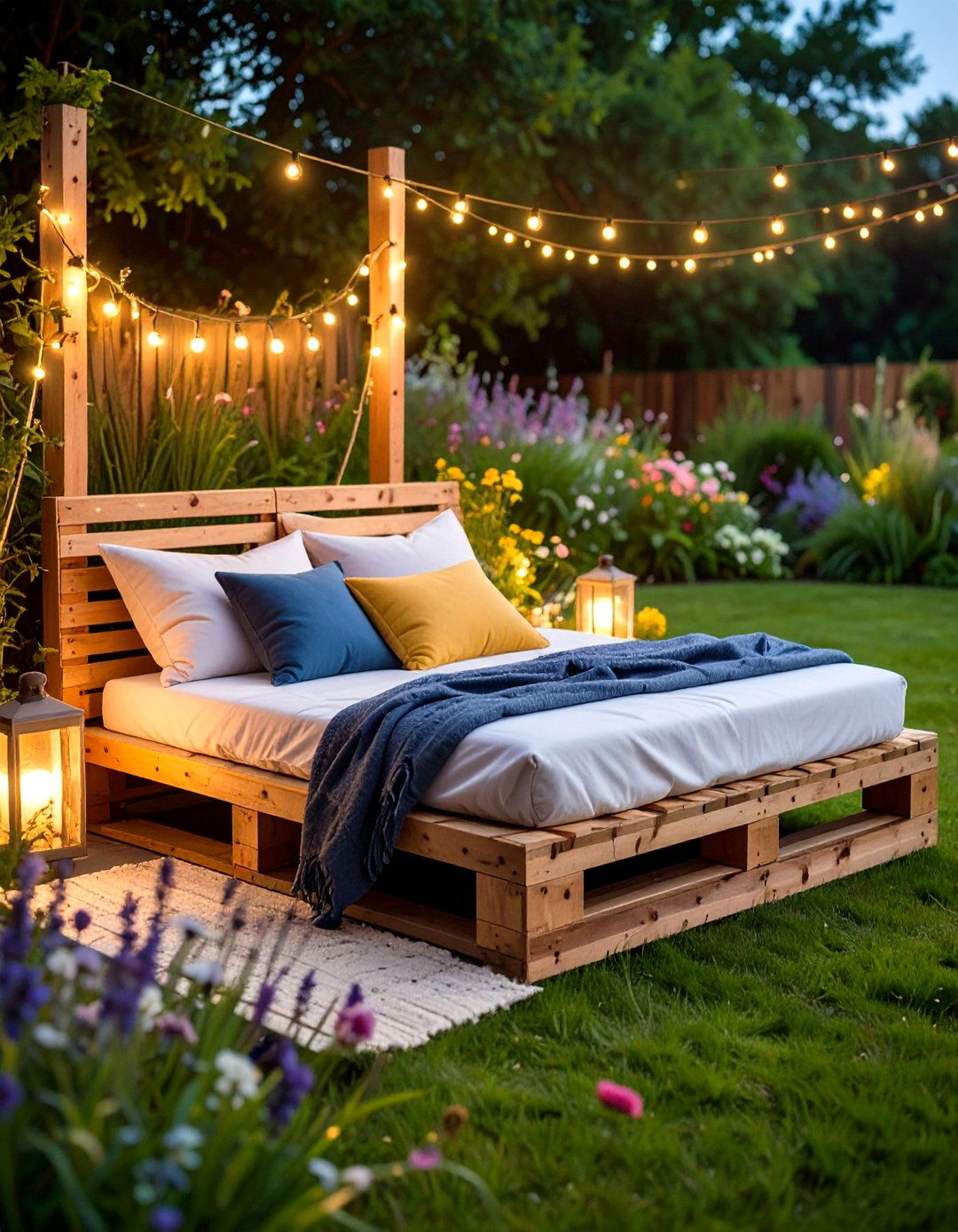 Backyard Pallet Daybed Lounger - 25 pallet furniture ideas