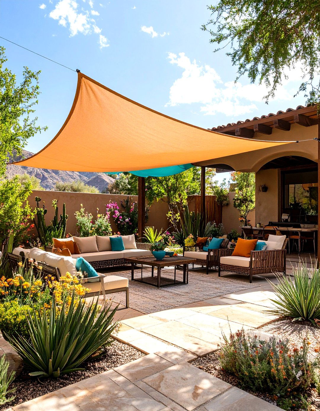 Backyard Shade Sails for Instant Desert Relief - 25 arizona backyard ideas