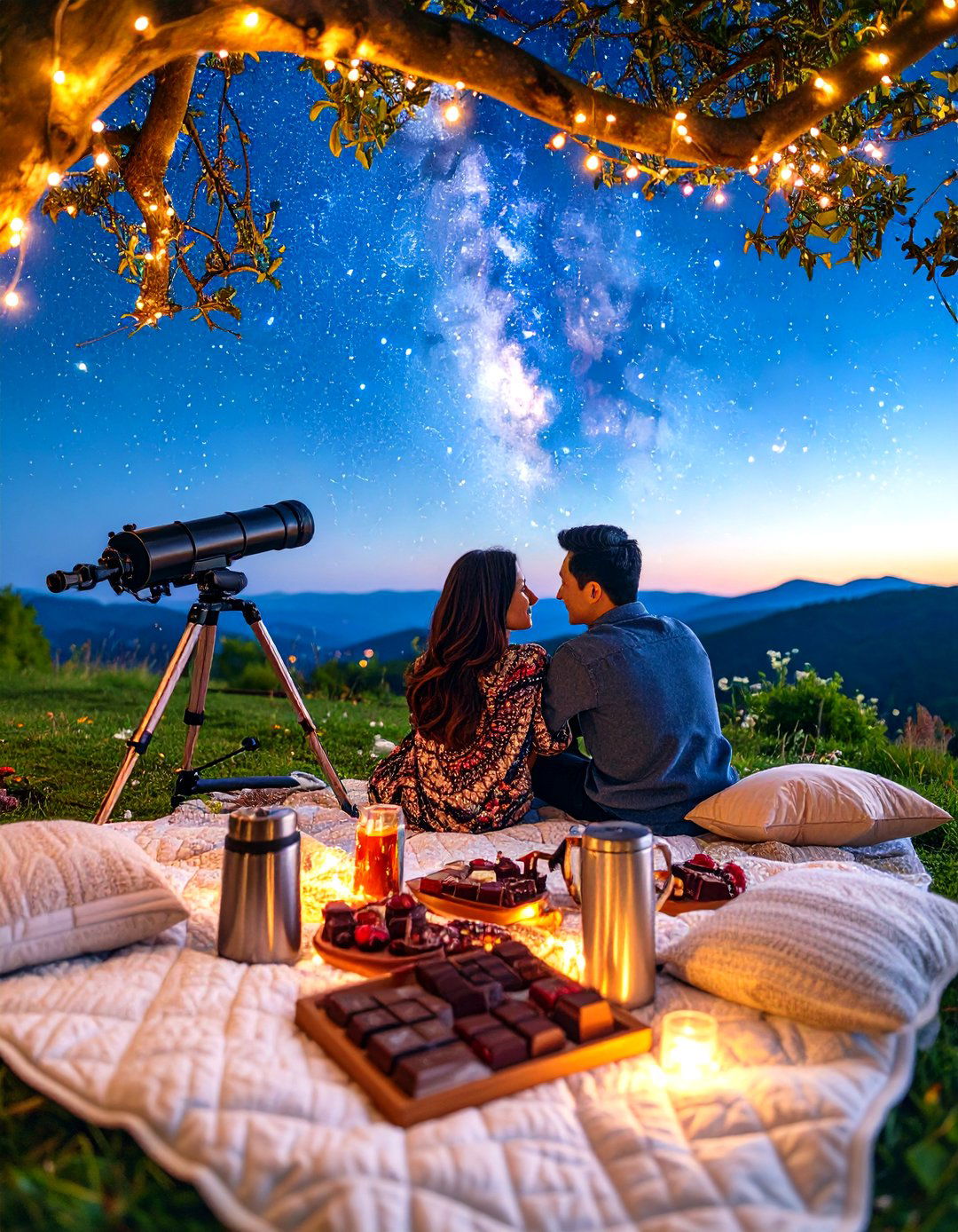 Backyard Stargazing Picnic - 25 21th wedding anniversary ideas