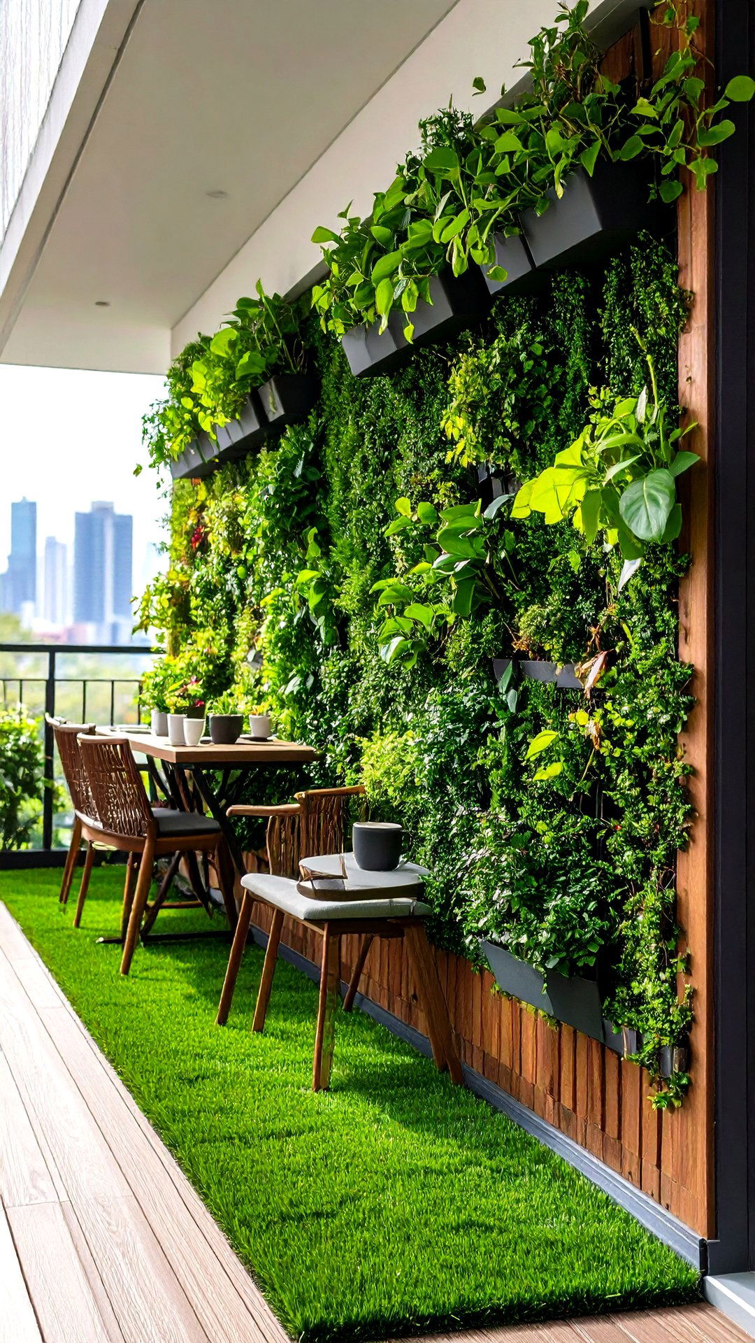 Balcony Vertical Garden Grass Wall - 25 artificial grass wall design ideas