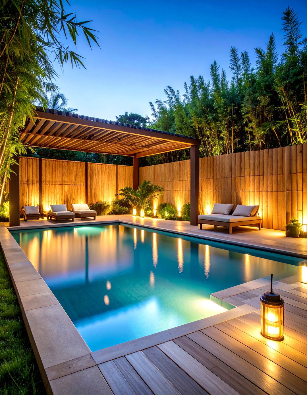 Bamboo Screen Sanctuary for an Above Ground Pool - 25 above ground pool landscaping ideas