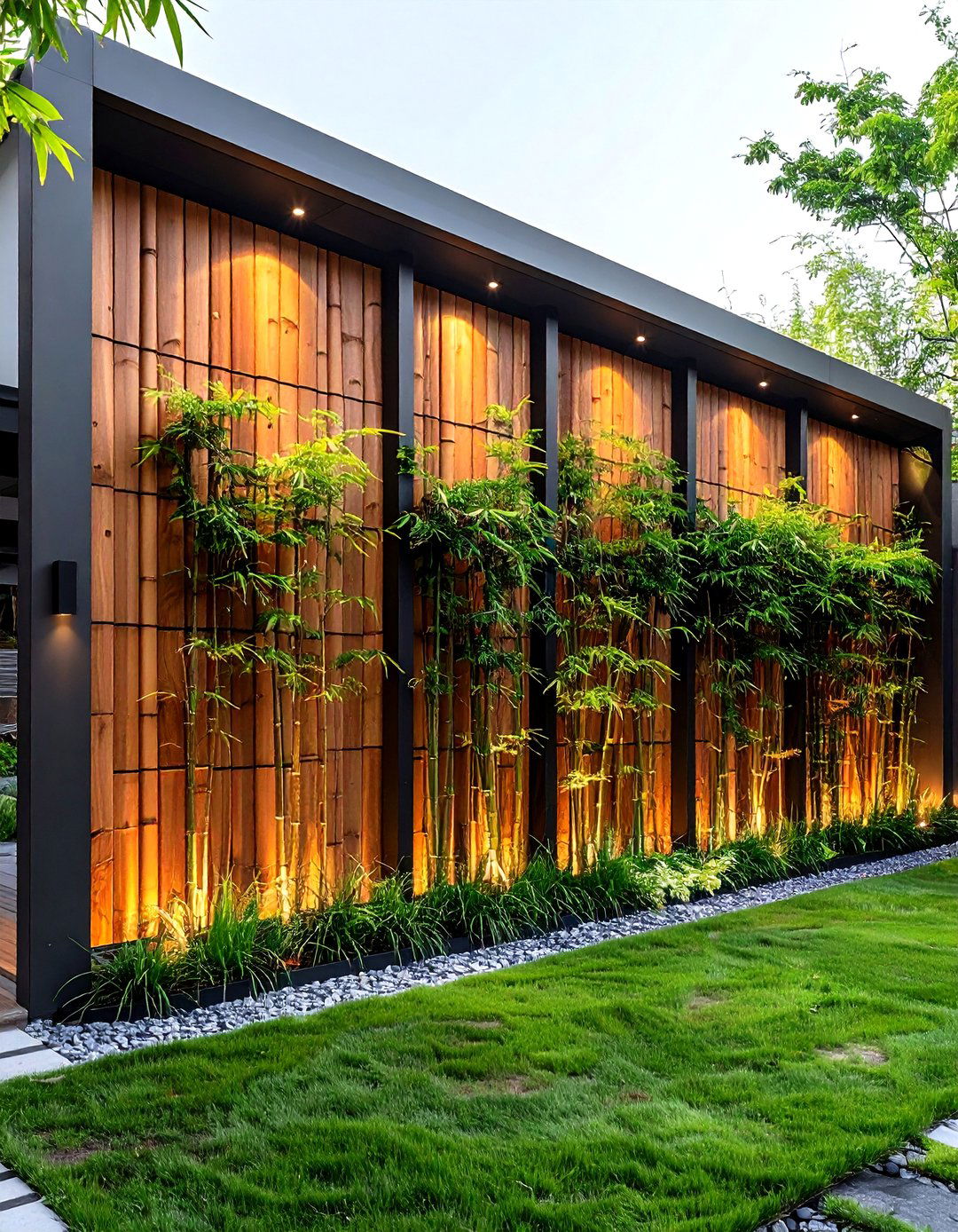 Bamboo Screening Wall for Whispering Privacy - 25 asian landscaping ideas